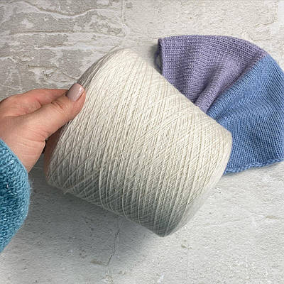 Пряжа в бобіні альпака Art. Mito Filatura di Pollone 520м/100г колір Холодний білий