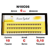 Ресницы пучковые Nesura Eyelash 6 мм, изгиб С