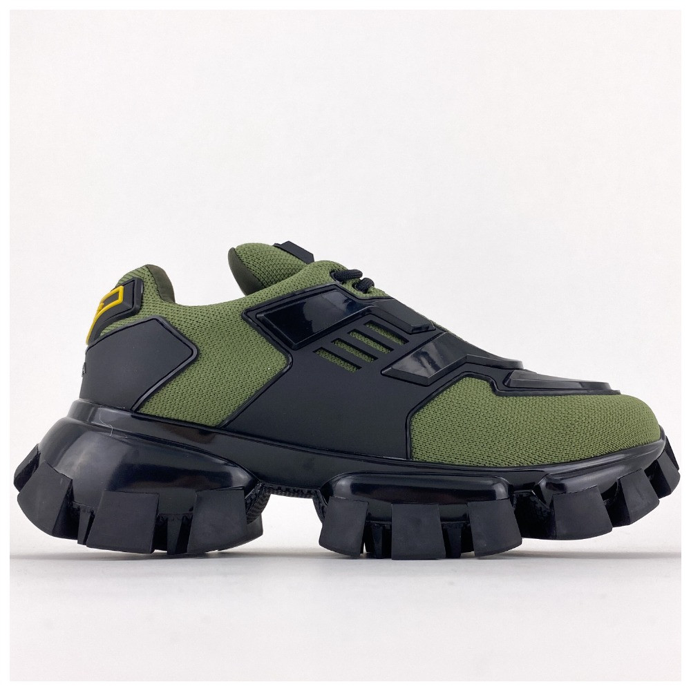 Жіночі кросівки Prada Cloudbust Black Green, чорно-зелені кросівки прада клауд буст