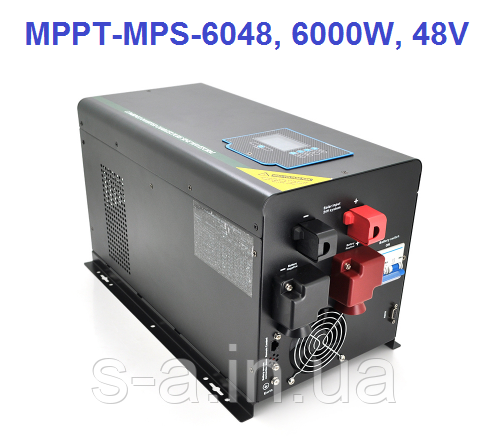 Сонячний (Гібридний) інвертор ДБЖ RITAR RTSWm-MPPT-MPS-6048, 6000 W, 48 V, струм заряду 45 A, 180-265 V, MPPT (60 А,