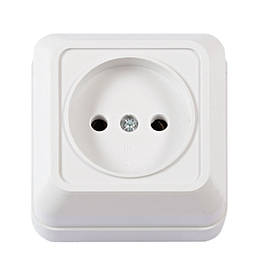 Розетка наруч. устан. 1-я без з/к біла IP20