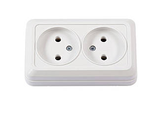 Розетка наруч. устан. 2-я без з/к біла IP20