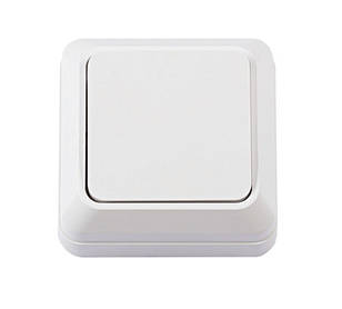 Вимикач наруж. устан. 1-клавішний білий IP20