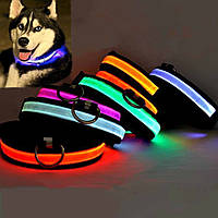 Ошейник для собак светодиодный с USB зарядкой светящиеся ошейники с подсветкой LED от S до XL