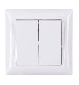 Вимикач вн. устан. 2-клавішний білий IP20