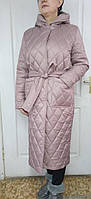 Пальто женское демисезонное, стеганое. Размер 52, 54. Цвет пудровый.