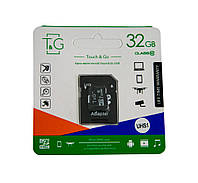 Sd карта памяти "TG" на 32 гб с адаптером (UHS-1), микро сд карта памяти для фотоаппарата - microSDHC (TO)