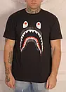 Чорна стильна футболка з логотипом bape shark, фото 4