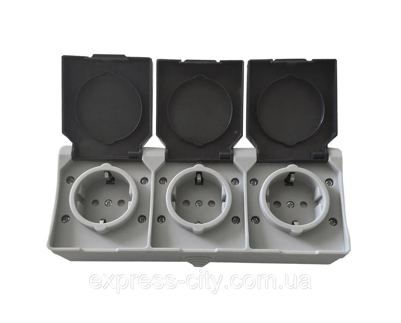 Розетка накладна 3 з/к IP54, фото 1