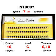 Вії пучкові Nesura Eyelash 7 мм, вигин С