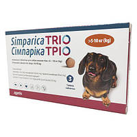 Simparica Trio Таблетки для собак від бліх, кліщів і глистів 5-10 кг 1 шт.