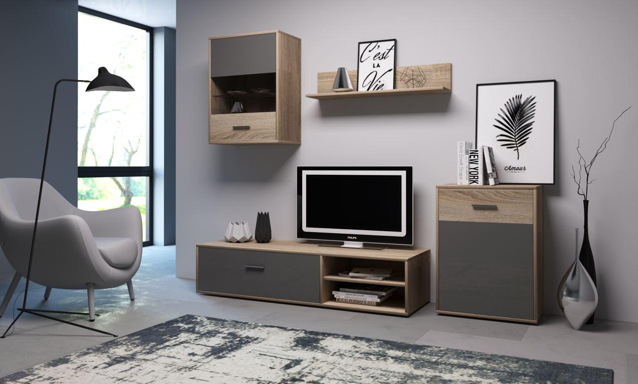 Меблева стінка Selena (Селену) колір сонома + латте