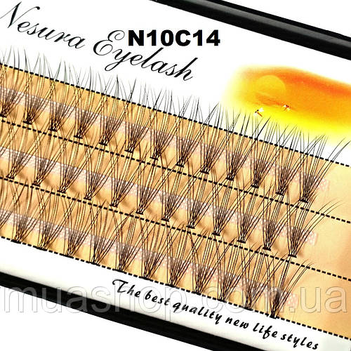 Ресницы пучковые Nesura Eyelash 14 мм, изгиб С (ID#1570846373), цена ...