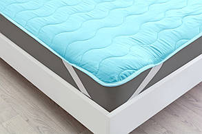 Наматрацник дитячий бавовняний 1719 Eco Light Blue Cotton Mirson на гумках по кутах 60х120 см