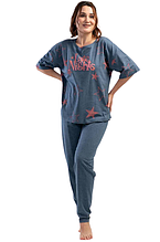 Піжама жіноча футболка штани Туреччина 3XL Великий розмір бавовна