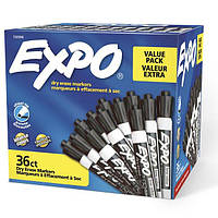 Набор маркеров для досок сухого стирания EXPO Low Odor Dry Erase Markers Чорные 36 шт. (1920940)