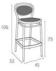 Стілець барний чорний (Marcel bar stool), арт. 269, фото 4