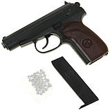 Спринговий металевий пістолет ПМ, пістолет Макарова, страйкбол, пістолети на кульках, фото 3