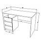 Комп'ютерний стіл із лівою тумбою Intarsio Vector 120х60см кольору біла аляска з чорними вставками для офісу, фото 4
