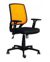 Кресло офисное Онлайн пластик механизм Tilt сиденье Сетка черная спинка Сетка черная (AMF-ТМ) сидіння Сітка чорна, спинка Сітка Помаранчева