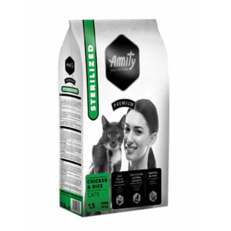 Amity Cat Sterilized Chicken and Rice - сухий корм Аміті з куркою та рисом для стерилізованих кішок - 0.6 кг