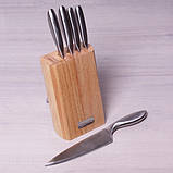 Набір ножів в дерев'яній колоді Kamille 6 предметів з нержавіючої сталі KM-5133, фото 3