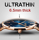 Гарний жіночий класичний годинник, Стрелочний годинник зі шкіряним ремінцем, фото 7