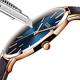 Гарний жіночий класичний годинник, Стрелочний годинник зі шкіряним ремінцем, фото 3