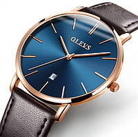 Гарний жіночий класичний годинник, Стрелочний годинник зі шкіряним ремінцем