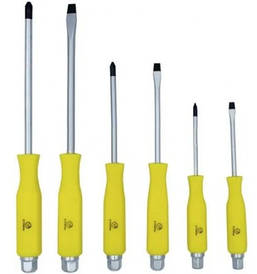Набір викруток ударних 6 предмета (SL5*75, SL6*100, SL8*150mm; PH1*75, PH2*100, PH3*150mm) Сталь