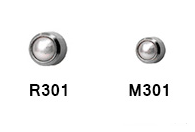 Серьги для прокола ушей Nina 301W размер R, жемчуг, завальцованные