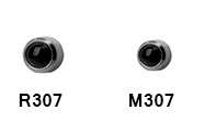 Серьги для прокола ушей Nina 307W размер R, черный оникс завальцованные