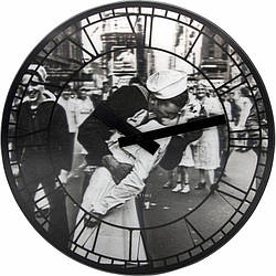 Настінний годинник 3D Kiss me in New York Ø39 см