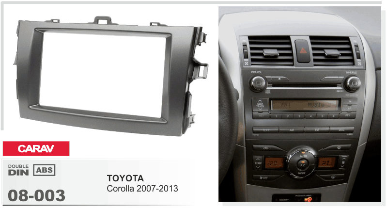 2-DIN переходная рамка TOYOTA Corolla 2007-2013 (Dark Grey), CARAV 08-003 - фото 1 - id-p250800690