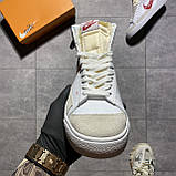 Чоловічі / жіночі кросівки Nike Blazer Mid '77 White Red Sketch, унісекс білі шкіряні кросівки найк блейзер мід, фото 4