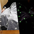 Світний плед 150х120 см Magic Blanket, Сірий/Флісовий теплий плед світиться в темряві/Місяче покривало, фото 5