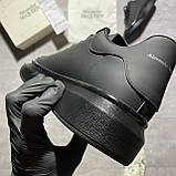 Жіночі кросівки Alexander McQueen Total Black Metal, чорні шкіряні кросівки александр макквін, фото 3