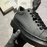 Жіночі кросівки Alexander McQueen Total Black Metal, чорні шкіряні кросівки александр макквін, фото 4