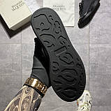 Жіночі кросівки Alexander McQueen Total Black Metal, чорні шкіряні кросівки александр макквін, фото 7