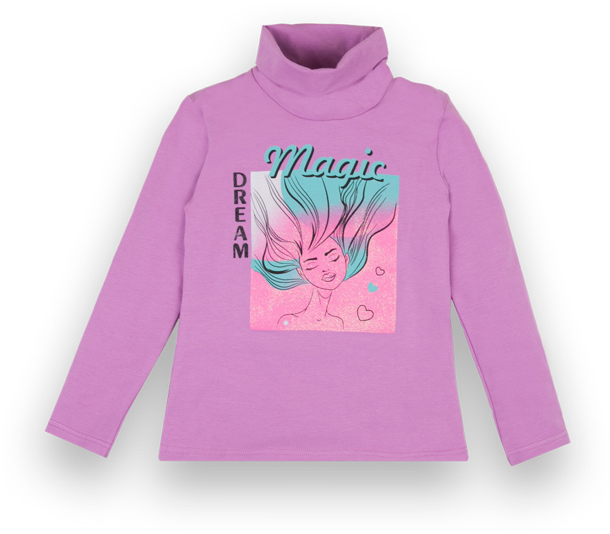 Водолазка дитяча тепла з принтом для дівчинки GABBI SV-21-91-1 Magic Бузковий на зріст 122 (13048)