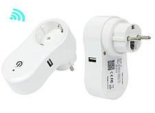 Розумна розетка WIFI socket + USB Розетка з дистанційним управлінням, фото 2