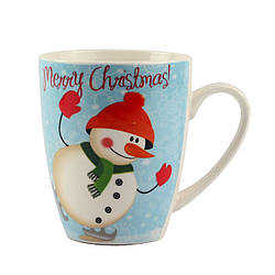 Новорічна чашка Сніговик на ковзанах