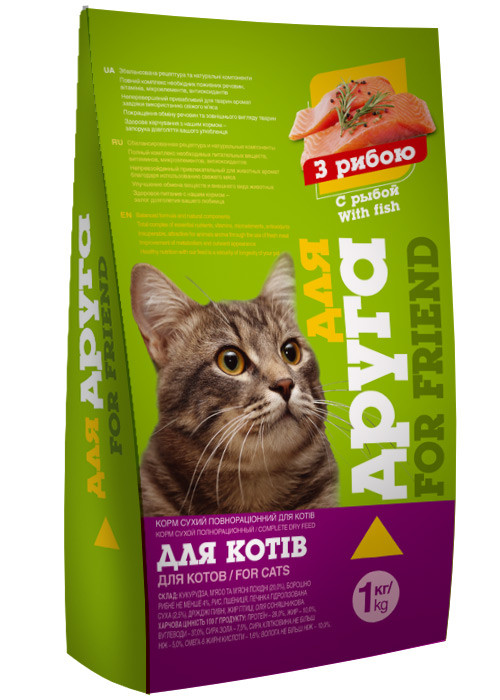 Сухий корм для котів Для друга риба 1кг