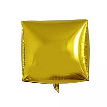 Куля фольгований 4D куб золото