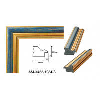 Багетная рамка для картины Золотисто-синяя 40*40 см AM3422-1284-3 Origami