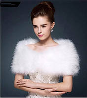 Весільна накидка з страусинного пір'я білий колір
