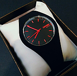 Годинник із каучуковим ремінцем круглий жіночий, Прикольний годинник жіночий, фото 4