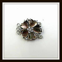 Замок на 3 струни з натурального перламутру Квітка