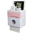 ОПТ Органайзер тримач для туалетного паперу у ванну кімнату настінний із шухлядою для серветок, фото 2