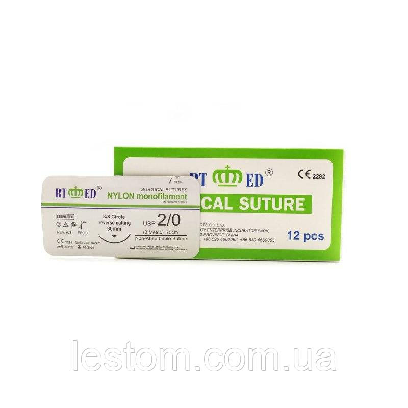 Нейлон RT-med USP 2/0 (EP 3) зі звор. ріж.голкою 30мм 3/8 кола
